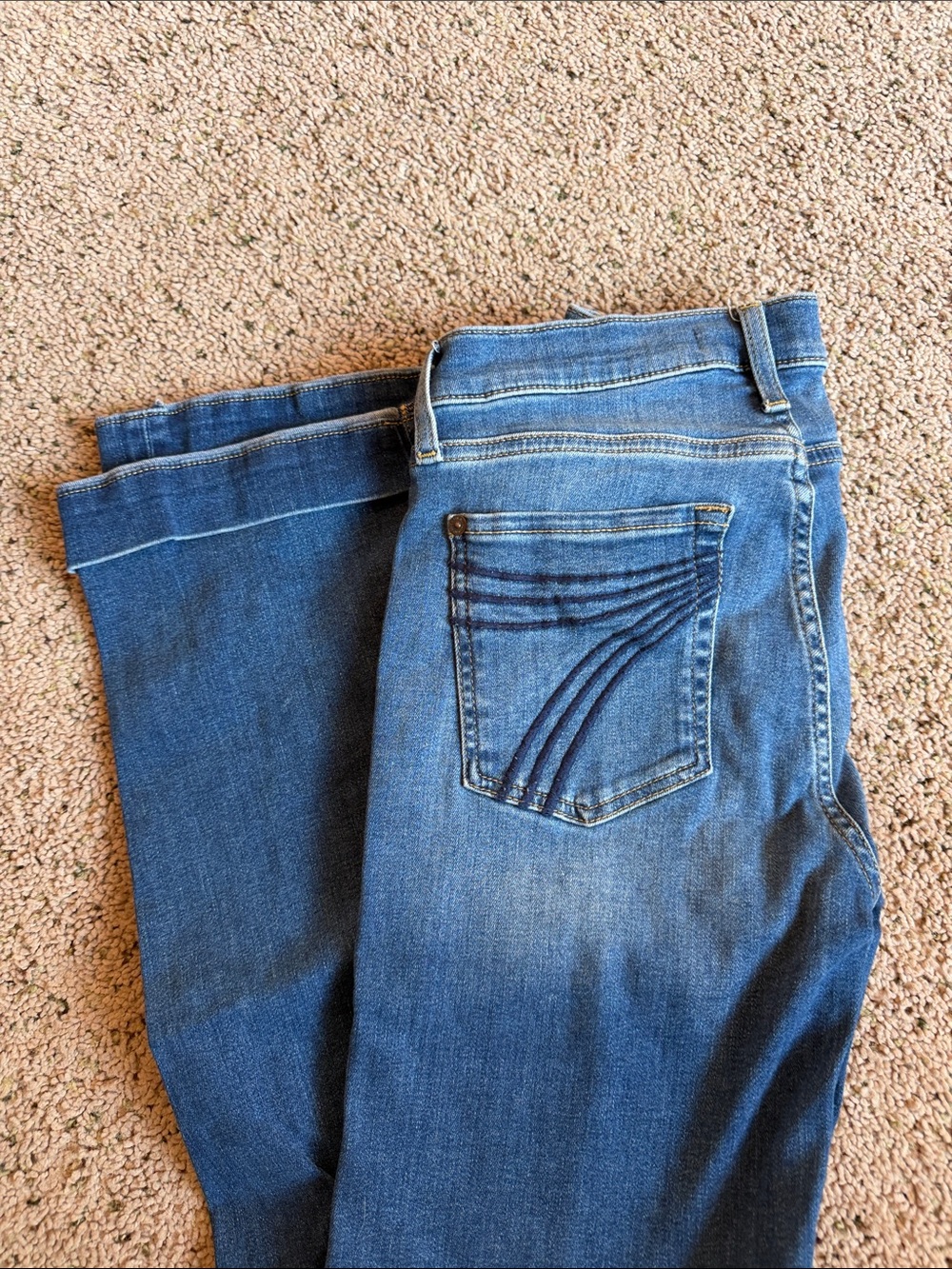 7 For All Mankind Medium Blue Straight Leg Jeans